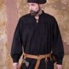 Stortebecker - Medieval Laced Front Shirt - Cotton - Black