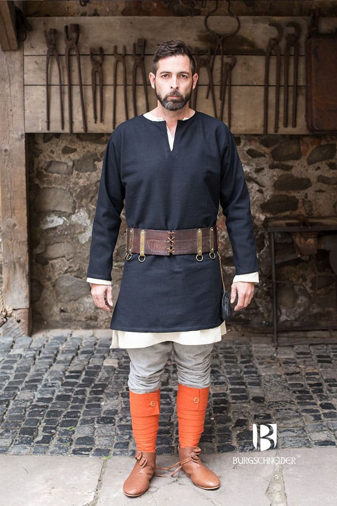 Erik - Short Cotton Viking Tunic - Black