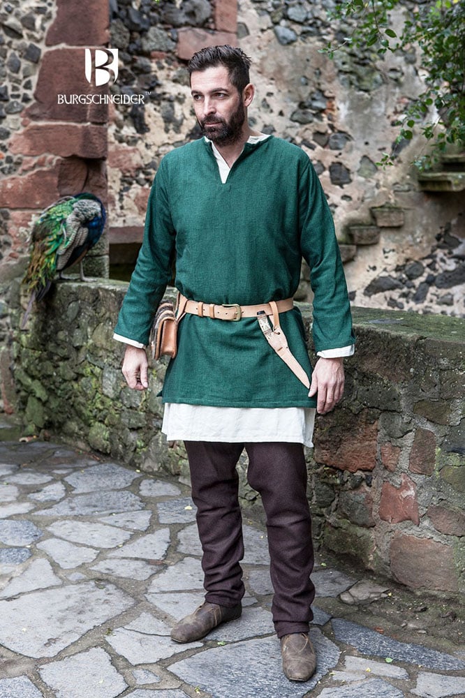 Erik - Short Cotton Viking Tunic - Green