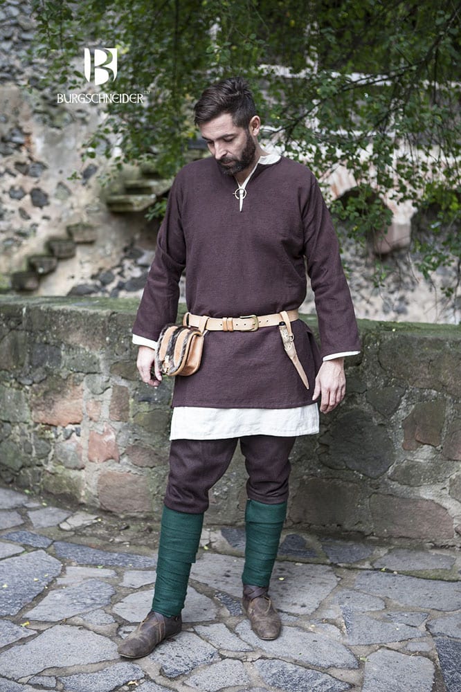 Erik - Short Cotton Viking Tunic - Brown