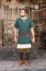 Aegir - Short Sleeve Cotton Viking Tunic - Green