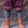 Ivar - Rus Pants - Herringbone Woven Cloth - Burgundy and Gray