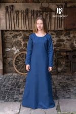 Freya - Viking Cotton Underdress - Woad Blue