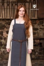 Gyda - Cotton Viking Apron Dress - Gray