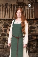 Gyda - Cotton Viking Apron Dress - Green
