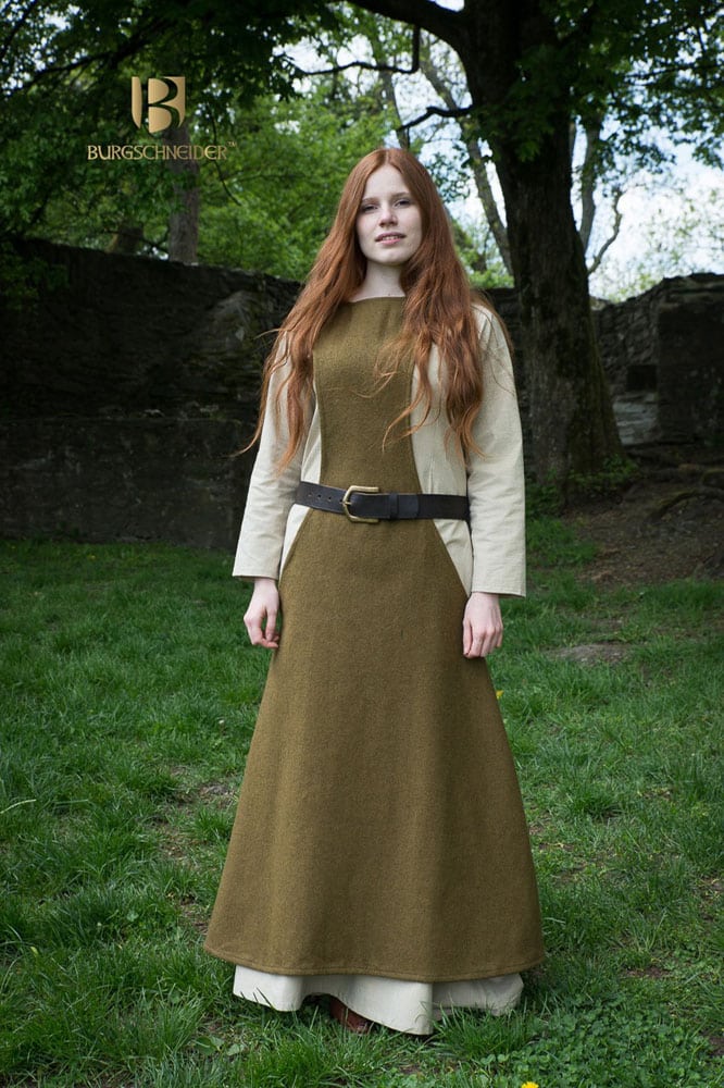 Sleeveless Medieval Dress, Overdress Lene, brown, Peasant's Dress, Dresses, Middle  Ages, Garments, Clothing