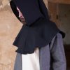 Capellus - Cotton Medieval Cowl - Black