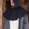 Capellus - Cotton Medieval Cowl - Black