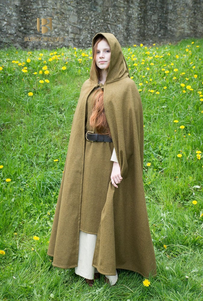 Hibernus - Wool Hooded Cloak - Autumn Green