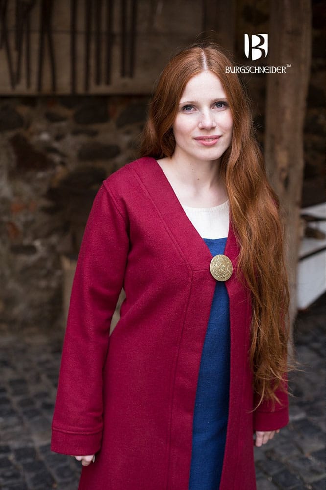 Aslaug - Wool Viking Coat - Red