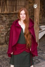 Affra - Hooded Wool Cape - Red
