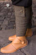 Asgar - Herringbone Wool Leg Wraps - Olive and Gray