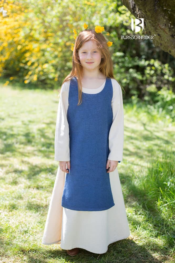 Ylva - Childrens Viking Dress - Ocean Blue