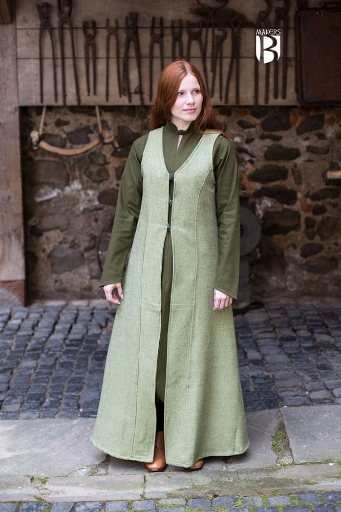 Maiva - Sleeveless Dress Coat - Linden Green