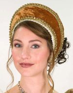 Tudor Velvet French Hood - Gold