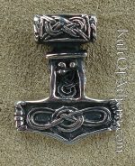 Silver Knotted Thor's Hammer Pendant