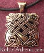 Knotwork Celtic Zhounds Pendant - Bronze