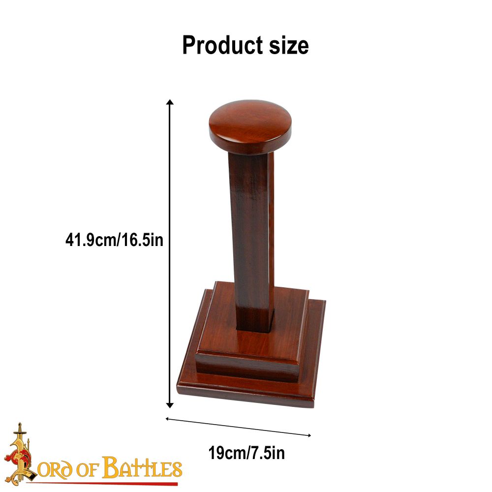 Wooden Square Base Helmet Stand