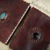 Leather-Bound Medieval Journal with Gemstone