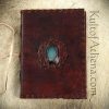 Leather-Bound Medieval Journal with Gemstone