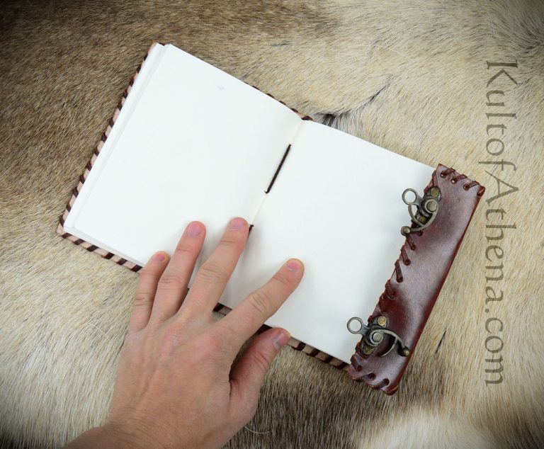 LeatherBound Medieval Journal with Gemstone and Close Hooks