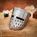 Crusader Peaked Pot Helm with Faceplate – 18 Gauge