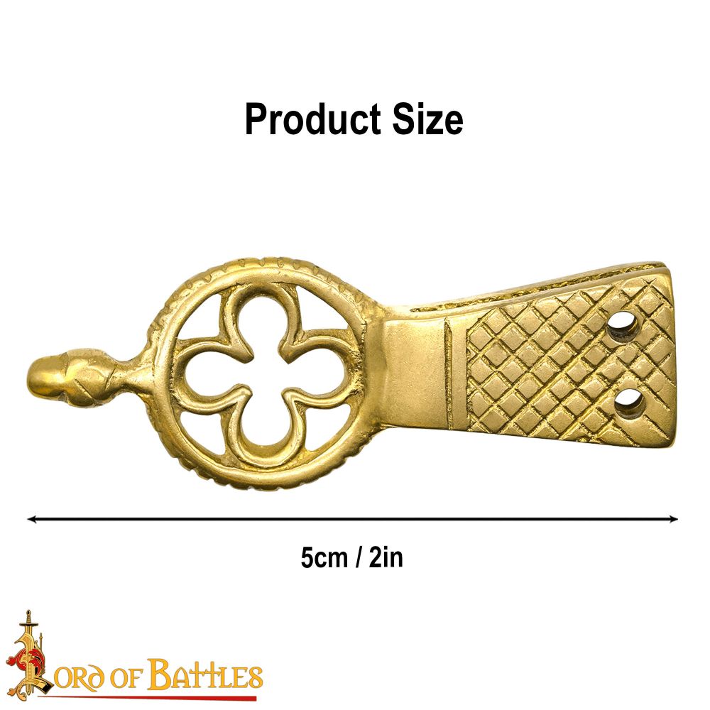 Brass Gothic Quatrefoil Belt Chape
