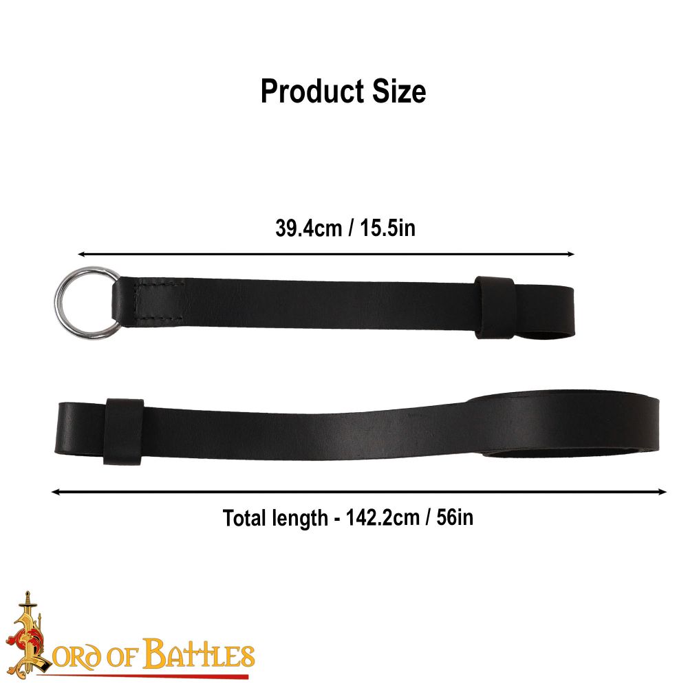 Double Strap Hanging Sword Belt - Black