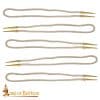 Brass Aiglets with Natural Cord – 21” – Set of 5