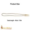 Brass Aiglets with Natural Cord – 21” – Set of 5