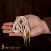 Brass Aiglets with Natural Cord – 21” – Set of 5