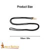 Brass Aiglets with Black Cord – 56” – Set of 5