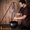 Three-Legged Foldable Iron Kettle Stand