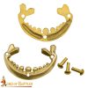 Brass Half Moon Leather Accents with Rivets – Large Stud / Concho – Set of 2