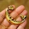 Brass Half Moon Leather Accents with Rivets – Large Stud / Concho – Set of 2
