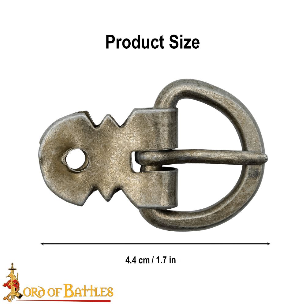 Steel Armor Buckle with Chape - Antiqued Finish