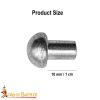 Mushroom Head Rivets for Armor – 10 mm – Set of 100