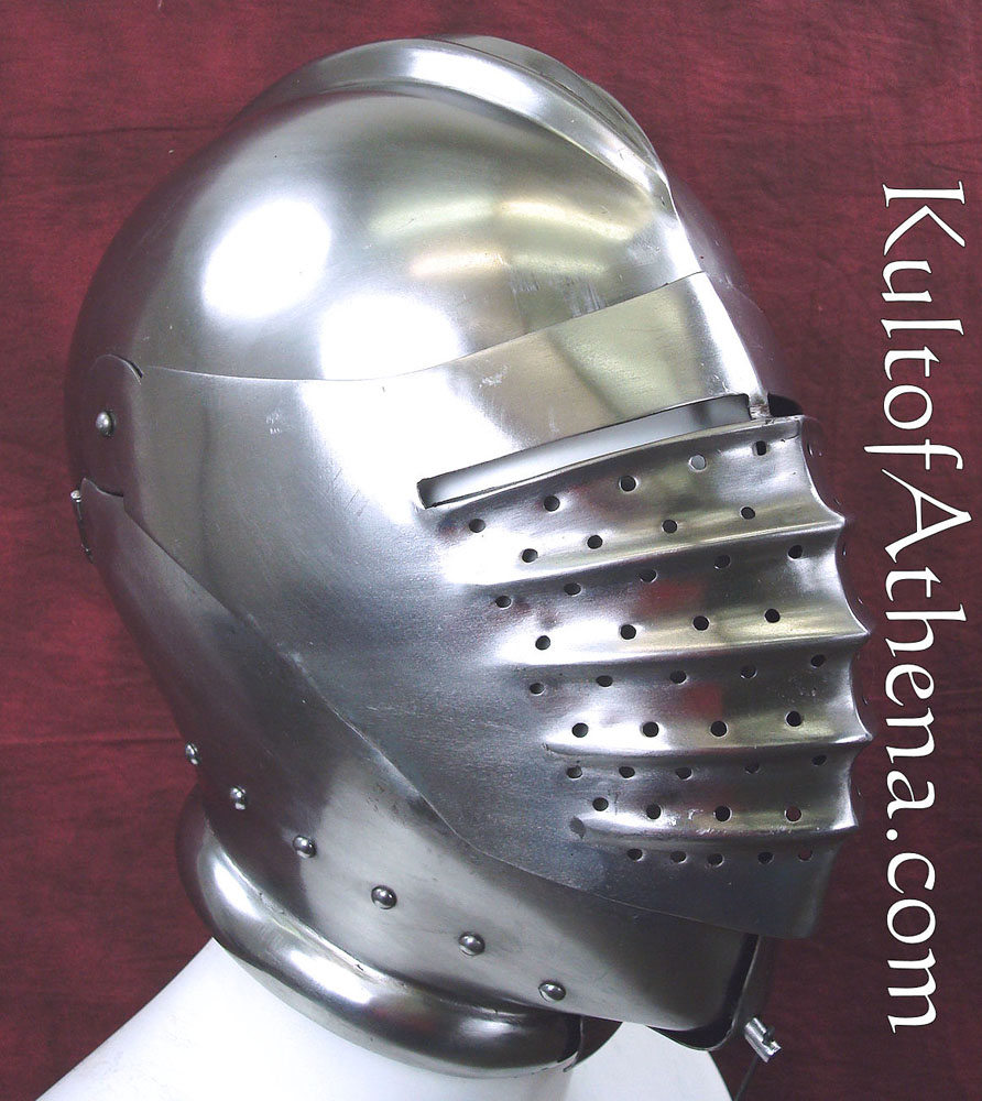 Perfect For Decor & Gift Miniature Medieval Maximilian helmet and Wooden stand 