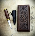 Utility Knife with Carved Wooden Box