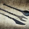 Medieval Cutlery Set with Wearable Leather Pouch