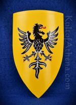 Medieval Heater Shield - Black Griffon on Yellow Field