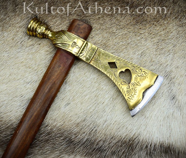 Peace Pipe Tomahawk - Brass with Steel Edge