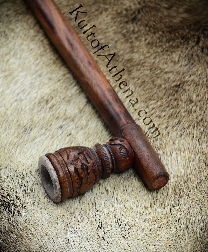 Carved Wooden Peace Pipe