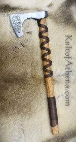 Viking Type C Axe with Etched Norse Design