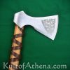 Viking Type F Axe with Etched Norse Design