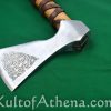 Viking Type F Axe with Etched Norse Design