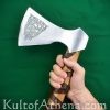 Viking Type F Axe with Etched Norse Design