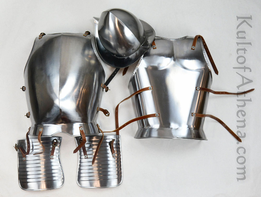 Pikeman's Armor Set with Helmet - 18 Gauge Steel