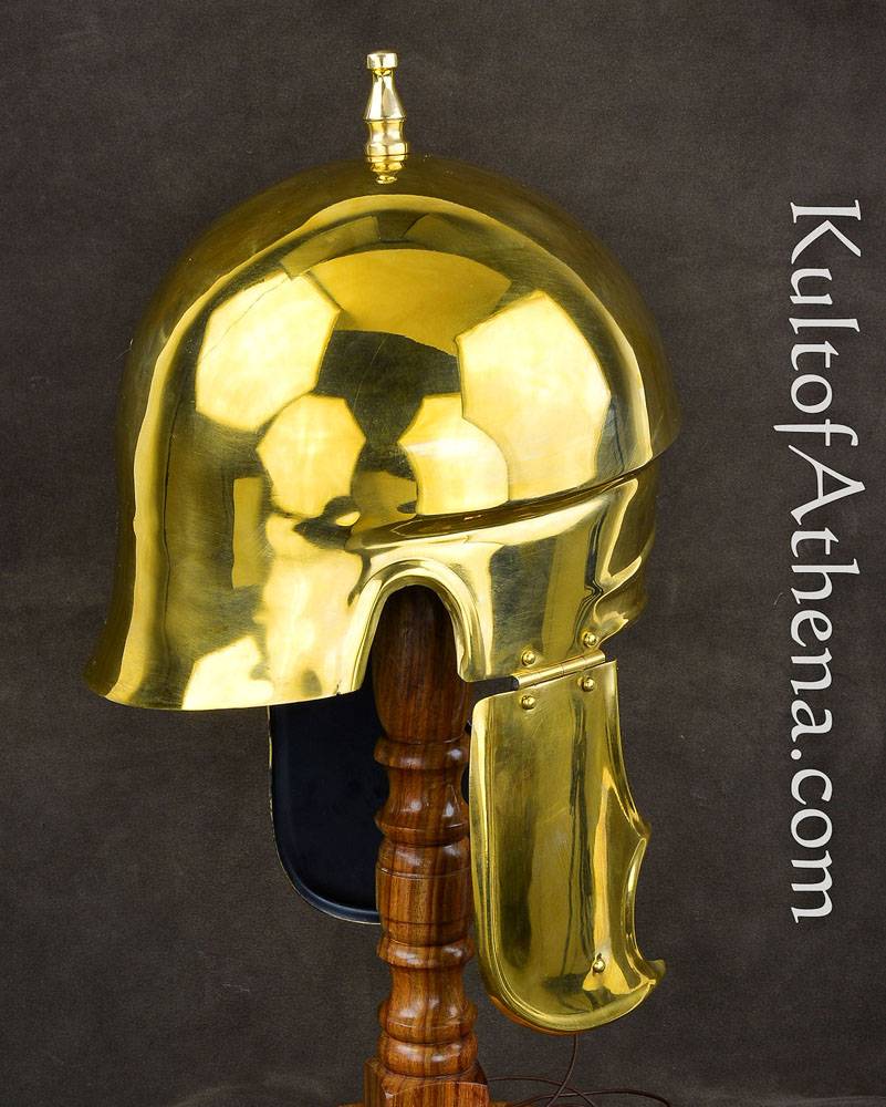 Greek Attic Helmet - 18 Gauge Brass