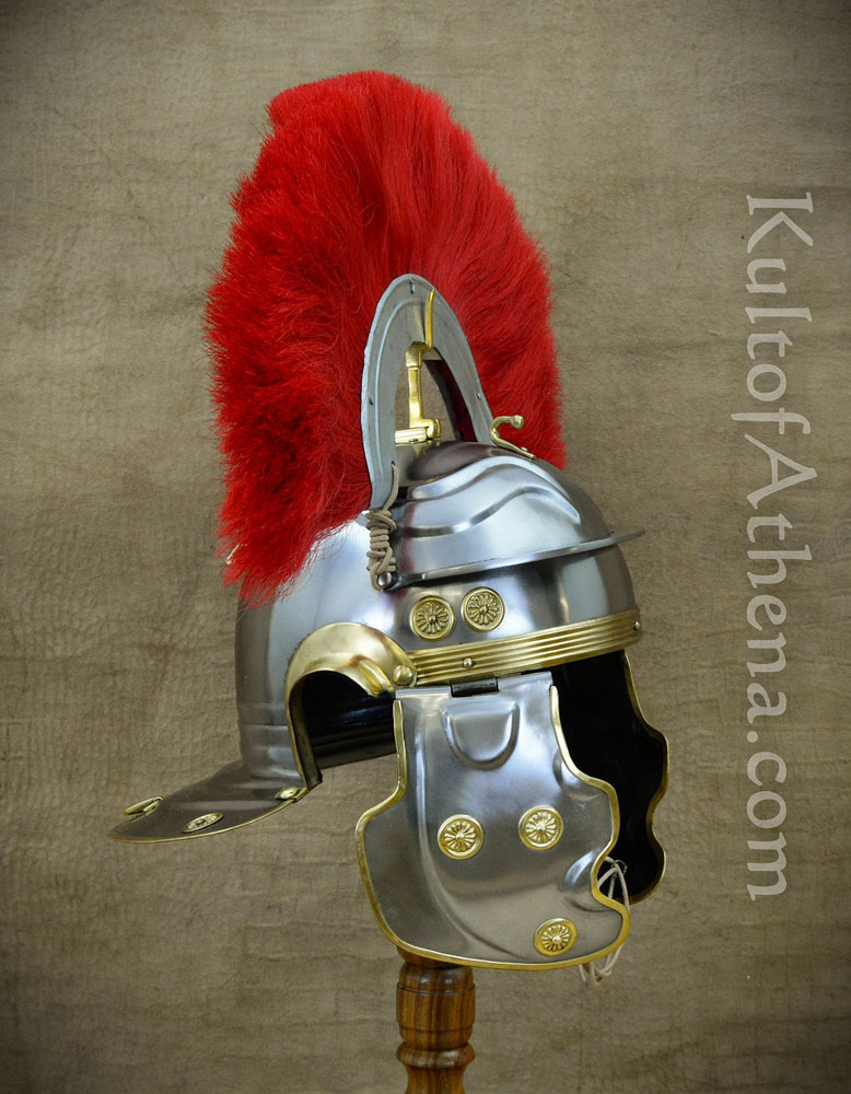 Roman Gallic ''G'' Centurion Helm with Crest - 18 Gauge